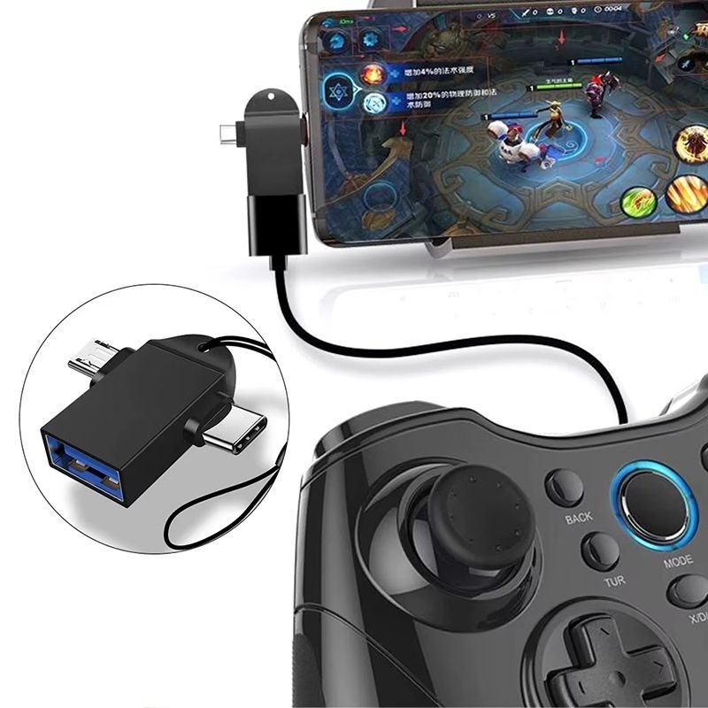 2 in 1 OTG Adapter USB 3.0 Female To Micro USB Male And Type-C Male Connector Aluminum Alloy on The Go Converter For Macbook pro Samsung Huawei Xiaomi USB Data Cable OTG