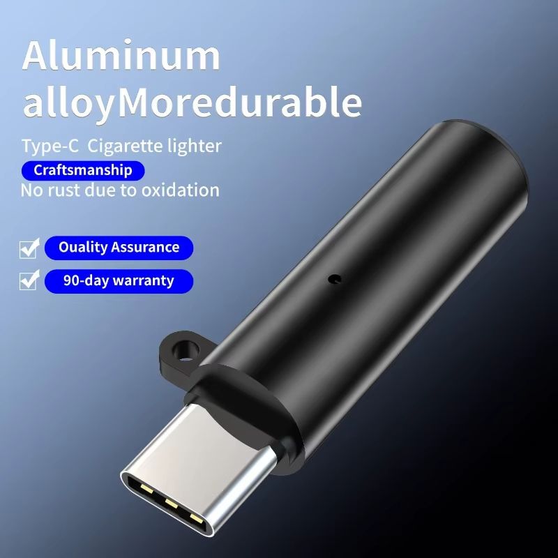 Portable Type C Mini Cigarette Lighter Wire Blowing Mobile Phone Adapter Connector USB C Pocket Flameless Travel Accessories