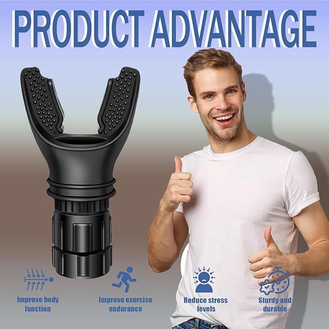 Portable Lung Breathing Exerciser Adjustable Resistance Respiratory Trainer for Fitness and Rehabilitation Lmprove Your Lung Capacity And Sleep Quality