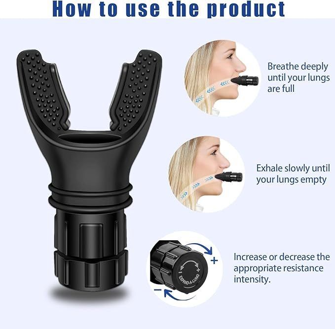 Portable Lung Breathing Exerciser Adjustable Resistance Respiratory Trainer for Fitness and Rehabilitation Lmprove Your Lung Capacity And Sleep Quality