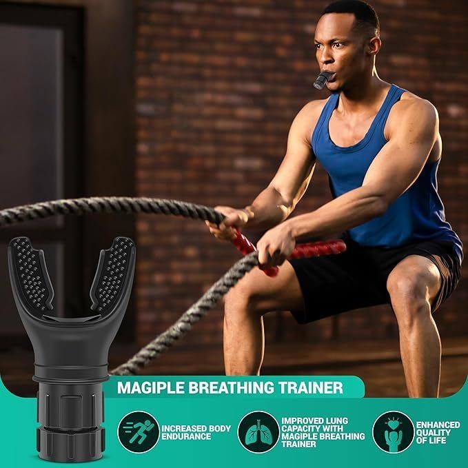 Portable Lung Breathing Exerciser Adjustable Resistance Respiratory Trainer for Fitness and Rehabilitation Lmprove Your Lung Capacity And Sleep Quality