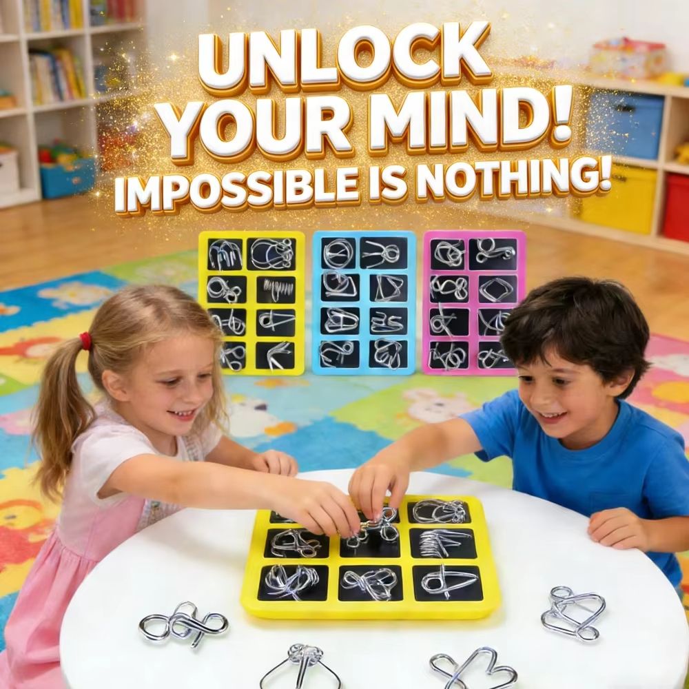 Early Education Educational Toys 8PCS Set Metal  Puzzle Brain Teaser IQ Test Disentanglemen Iron Link Unlock Interlock Game Adults Kids Educational Toys Building Toys Learning Education Games Puzzles
