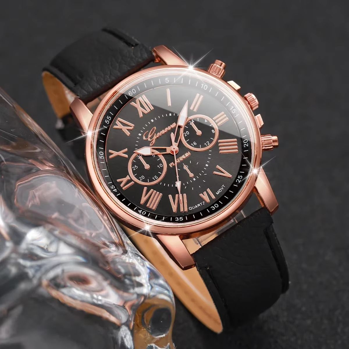 6 In 1 Women's Watch Jewelry Stylish And Casual Quartz Watch Paired With Exquisite Jewelry (Including 5 Bracelets iIn Different Styles)—Set For Daily Party Birthday Gift