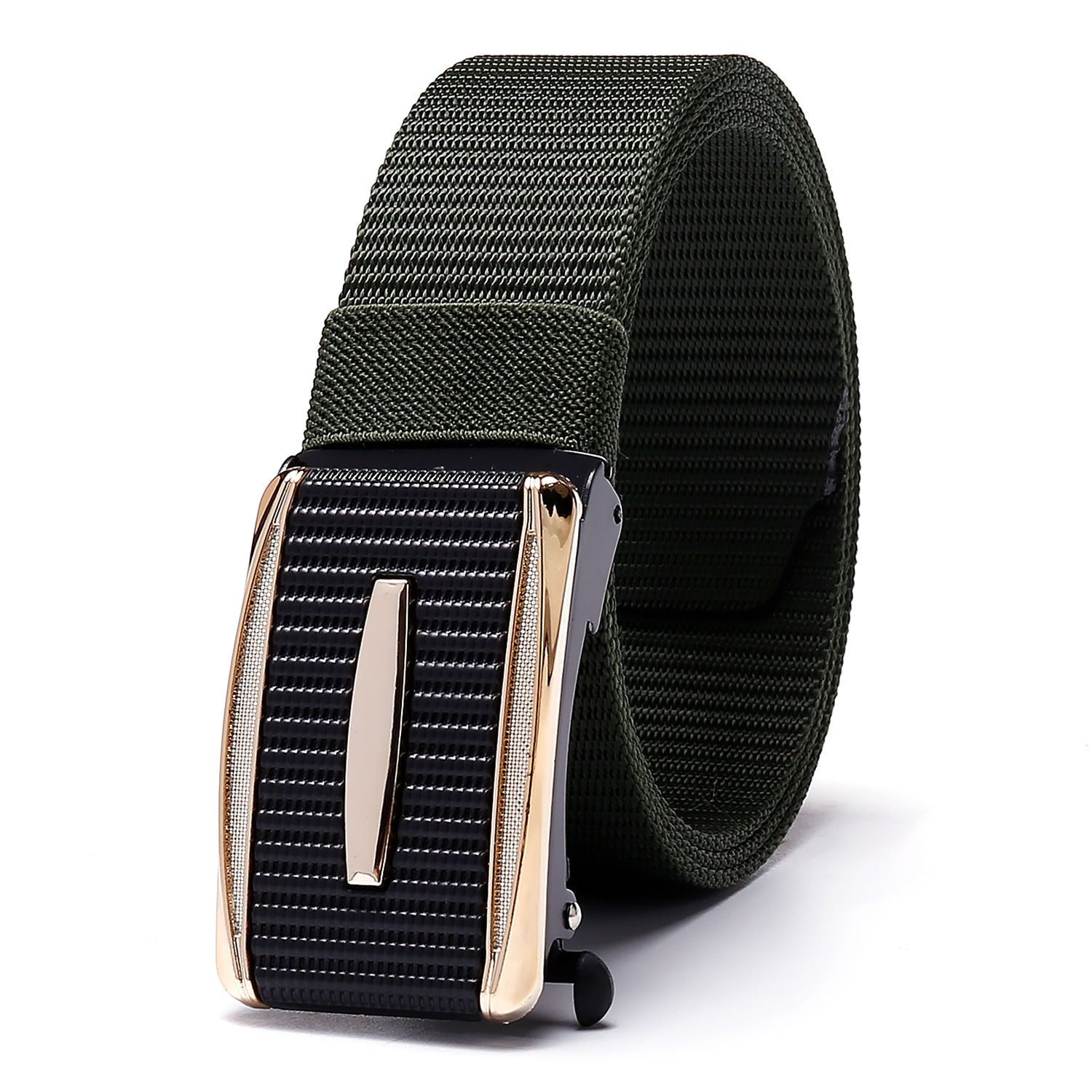 New Arrival Men Tactical Belt, Toothless Automatic Metal Buckle Nylon Webbing Belt, Outdoor Work Military Training Casual Sports Canvas Pants Belt, Premium Quality Nylon Mens Belt