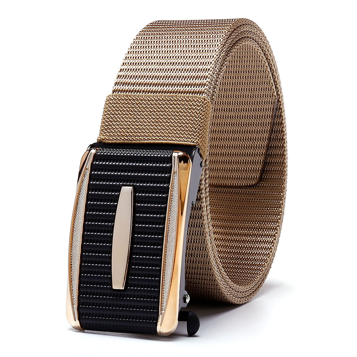 New Arrival Men Tactical Belt, Toothless Automatic Metal Buckle Nylon Webbing Belt, Outdoor Work Military Training Casual Sports Canvas Pants Belt, Premium Quality Nylon Mens Belt