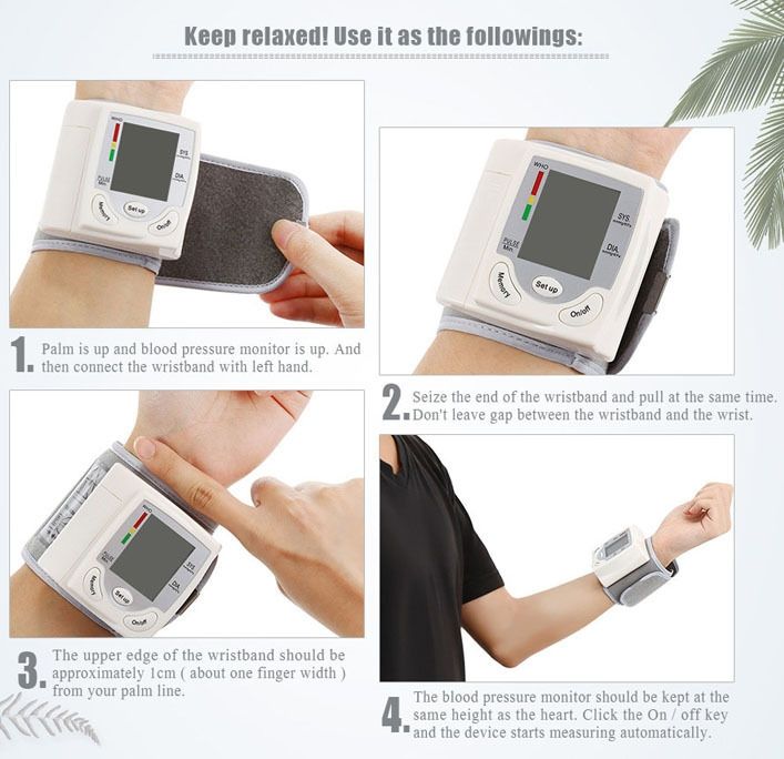 Blood Pressure Monitor Portable Upper Arm Blood Pressure Tester Fully Automatic Medical Digital High-precision Medical Equipment Heart Rate Pulse Monitor Blood Pressure Measuring Instrument