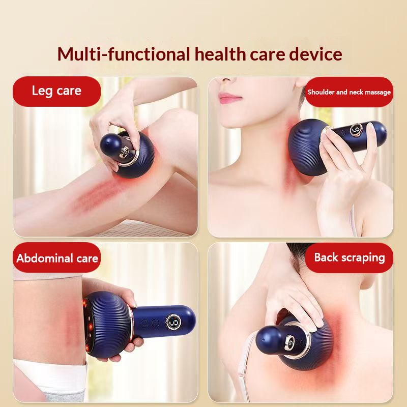 Rechargeable Gua Sha Massager Body Shaping Heating Meridian Scraping Brush Lymphatic Detoxification Negative Pressure Cupping Muscle Relaxation  For Back Neck Pain Relief Massage Tools