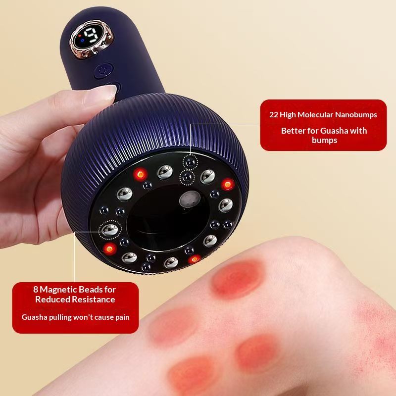 Rechargeable Gua Sha Massager Body Shaping Heating Meridian Scraping Brush Lymphatic Detoxification Negative Pressure Cupping Muscle Relaxation  For Back Neck Pain Relief Massage Tools