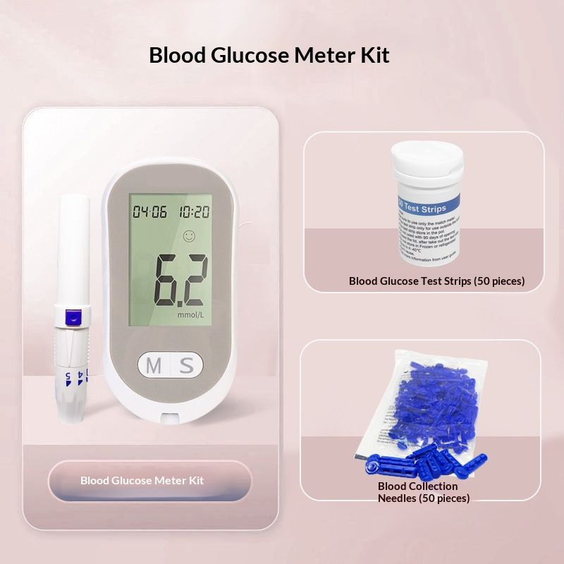 Smart Blood Glucose Meter Accurate Blood Glucose Meter Diabetes Home Blood Glucose Test Kit Blood Glucose Tester with Blood Glucose Meter + 50 Test Strips + 50 Needles + Blood Collection Pen