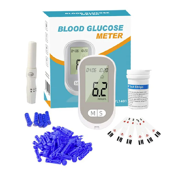 Smart Blood Glucose Meter Accurate Blood Glucose Meter Diabetes Home Blood Glucose Test Kit Blood Glucose Tester with Blood Glucose Meter + 50 Test Strips + 50 Needles + Blood Collection Pen