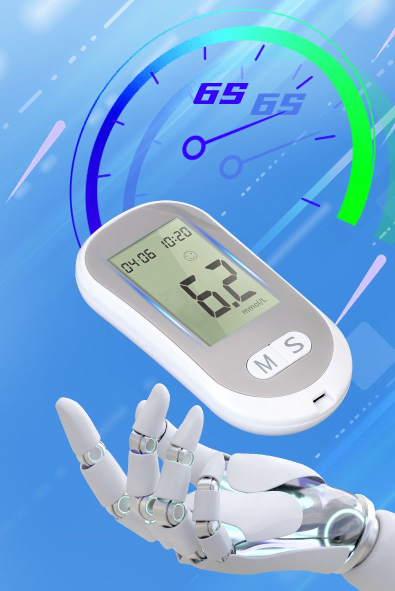 Smart Blood Glucose Meter Accurate Blood Glucose Meter Diabetes Home Blood Glucose Test Kit Blood Glucose Tester with Blood Glucose Meter + 50 Test Strips + 50 Needles + Blood Collection Pen