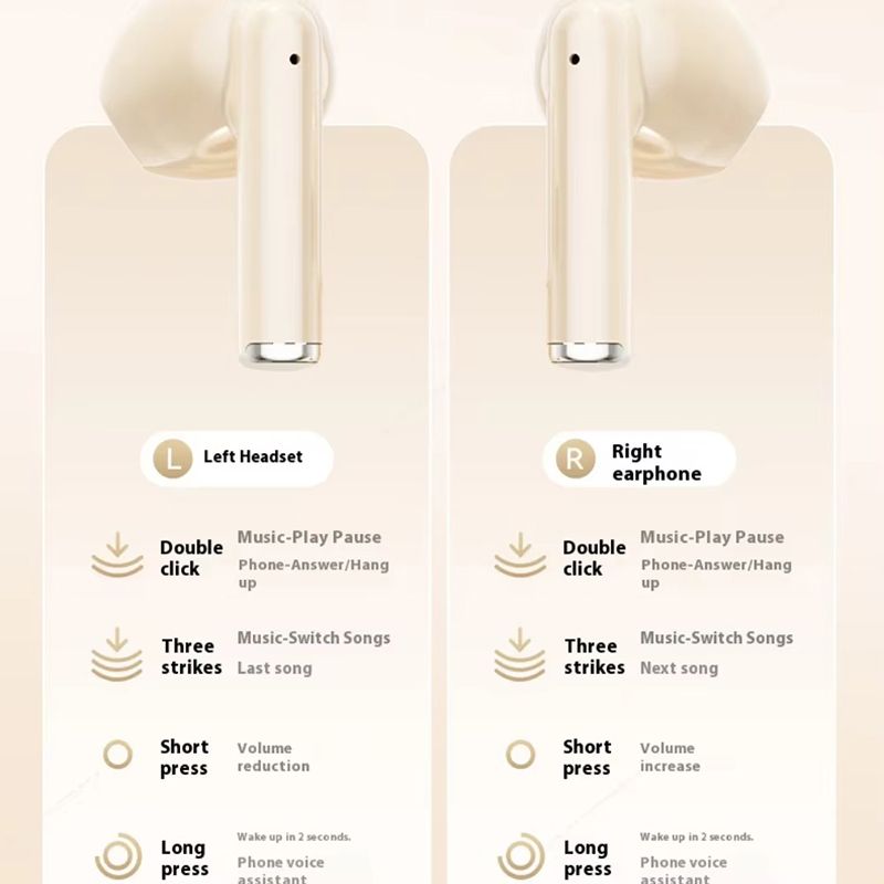 True Wireless In-Ear Headphones Ultra Long Battery Life Bluetooth Earpods Noise Cancelling Waterproof Sports Earbuds Sleek Design Comfortable Fit Premium Sound Gaming Earphones for Sport