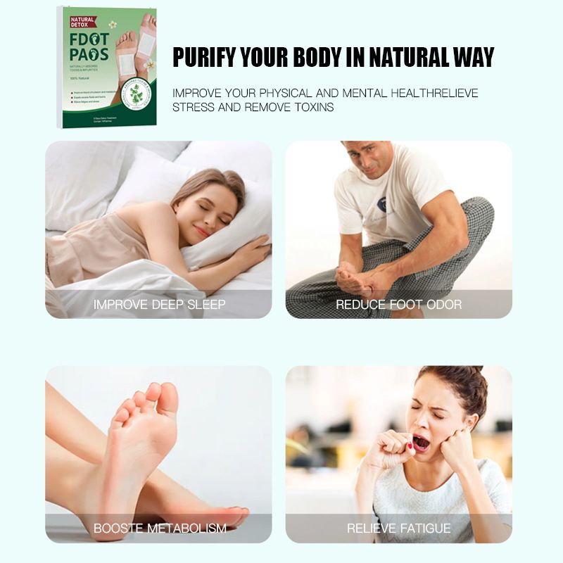 Natural Detox Foot Patches Stress Relief Feet Deep Sleep Herbal Detox Sticker Relieve Stress For Foot Care Tools