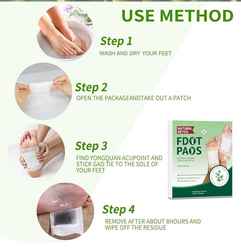 Natural Detox Foot Patches Stress Relief Feet Deep Sleep Herbal Detox Sticker Relieve Stress For Foot Care Tools