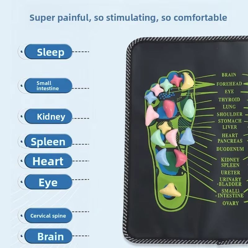 Therapy Relax Pain Stress Relief Reflexology Walk Stone Road Foot Massage Mat Acupressure Relax Massage Pad Trigger