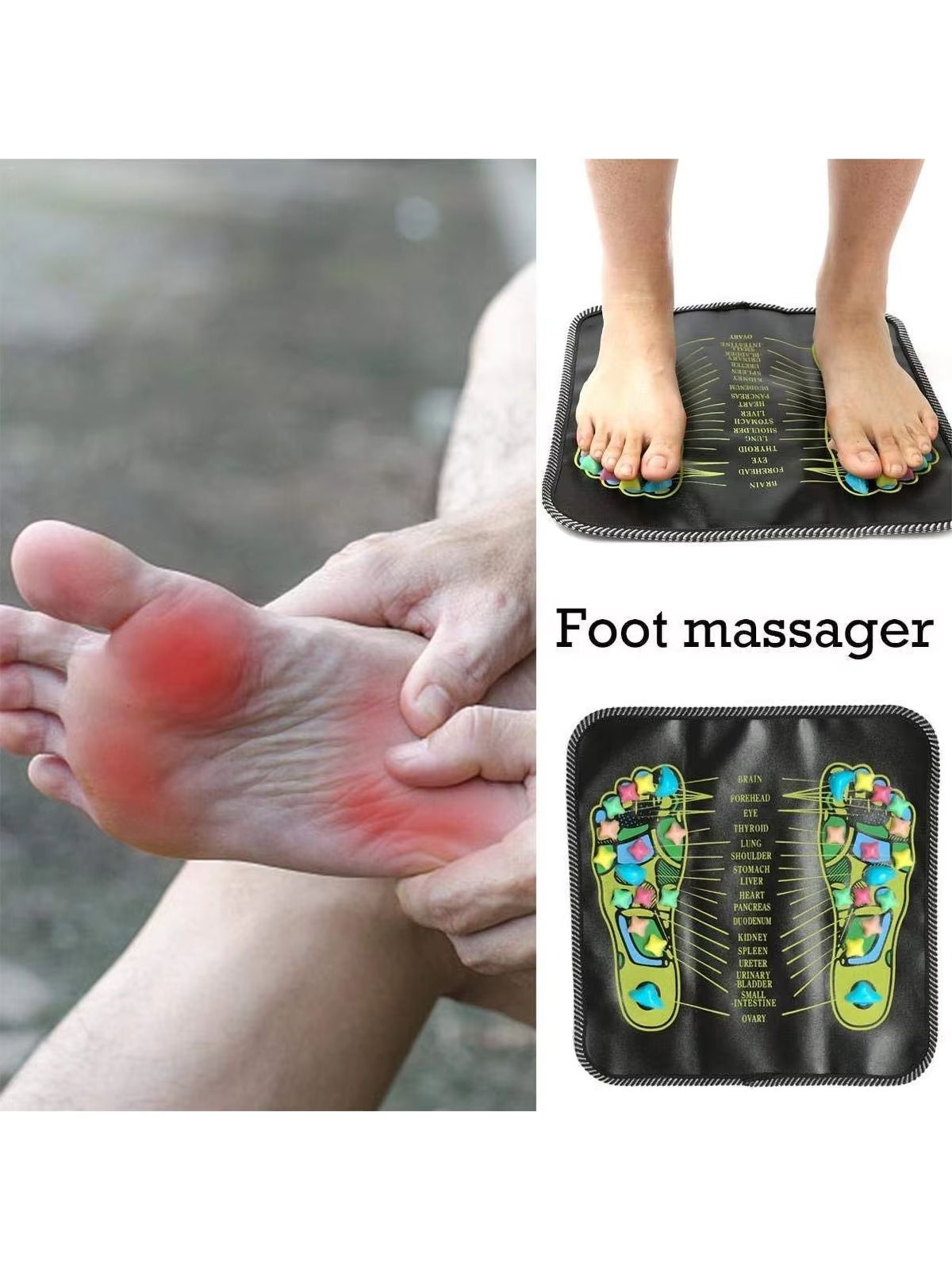 Therapy Relax Pain Stress Relief Reflexology Walk Stone Road Foot Massage Mat Acupressure Relax Massage Pad Trigger