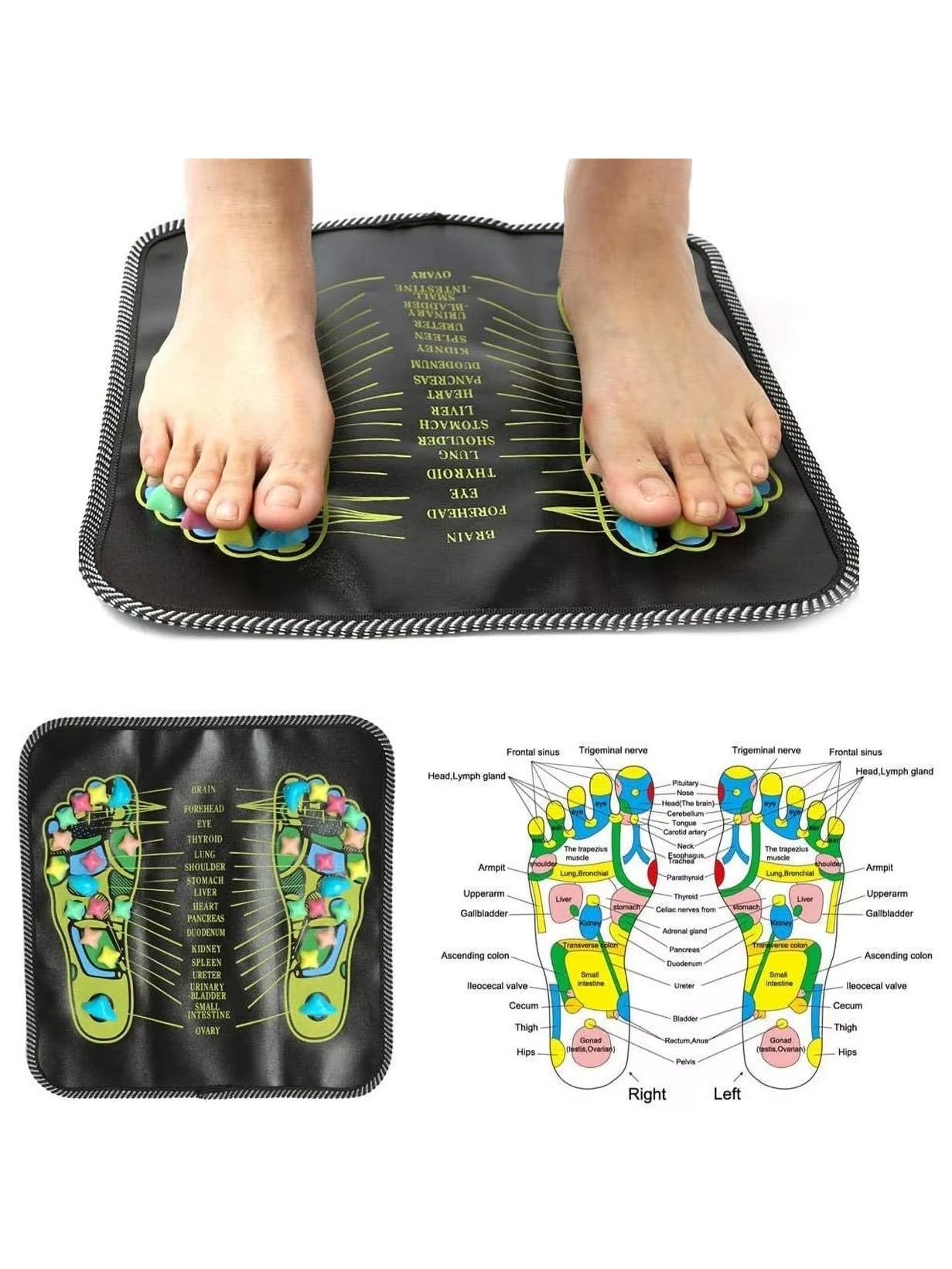 Therapy Relax Pain Stress Relief Reflexology Walk Stone Road Foot Massage Mat Acupressure Relax Massage Pad Trigger