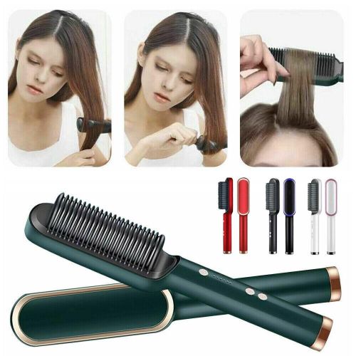 🌾Discover More🌾Simply Straight Hot Comb Blowdry Hair Straightener Brush Electric Hand Hair Blow Dryer.1. Heats up fast 
2. 60minute Auto shut- off 
3. LCD Screen Display Temperature
4. 3D Ceramic Br