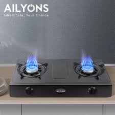 AILYONS GS017-1 Gas Stove Double Burner.1.Double Burner with Stainless Steel Body
2.Efficient Honeycomb Straight-hole Design
3.Auto Ignition with Japanese Piezo
4.Low Gas Consumption 
5.Sturdy Porcela