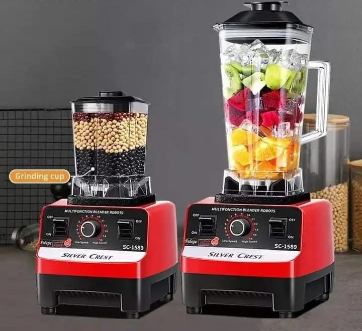 SILVER CREST 2 In 1 Heavy Duty Commercial Blender 9800W 2.5L Capacity.Powerful 9800W motor for high-performance blending and grinding
2-in-1 functionality for blending and grinding tasks
Durable stain