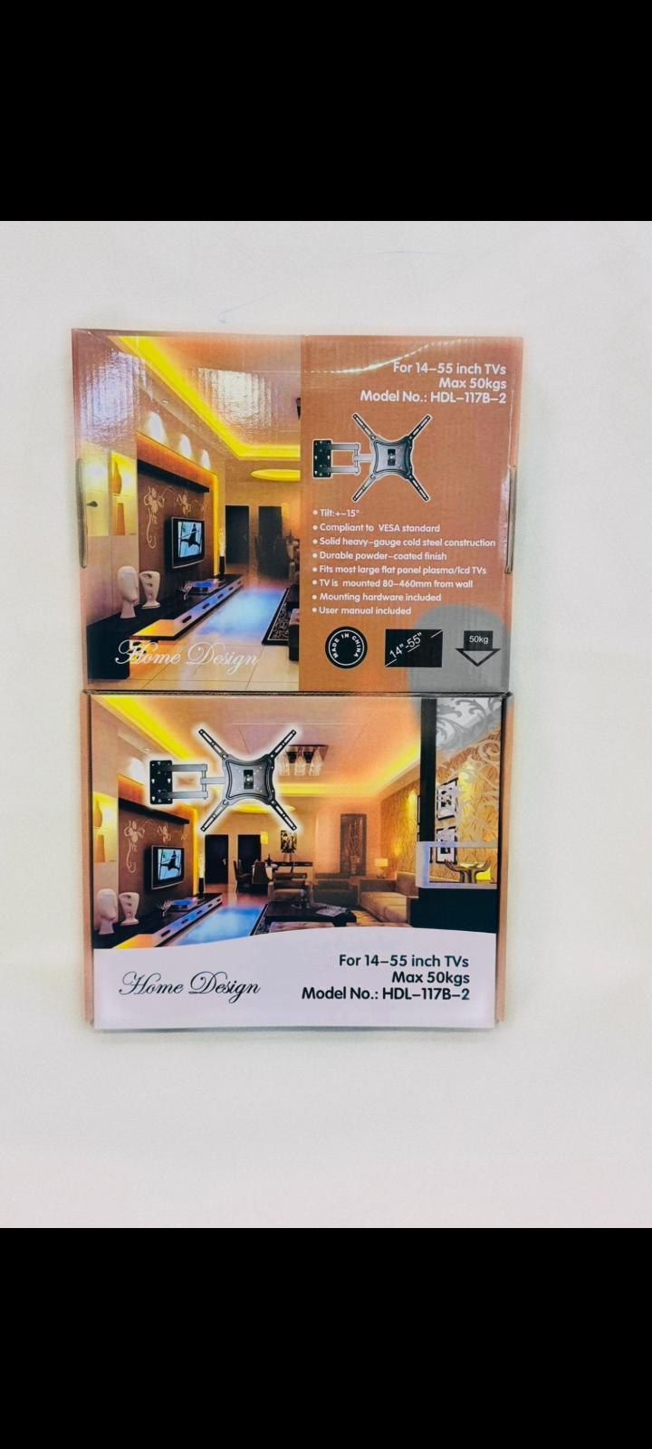 TV Wall Mount TV Stand 14″-55″ Steel Material Fixed – Swivel Solid Wall Black Quality product rotating wall bracket