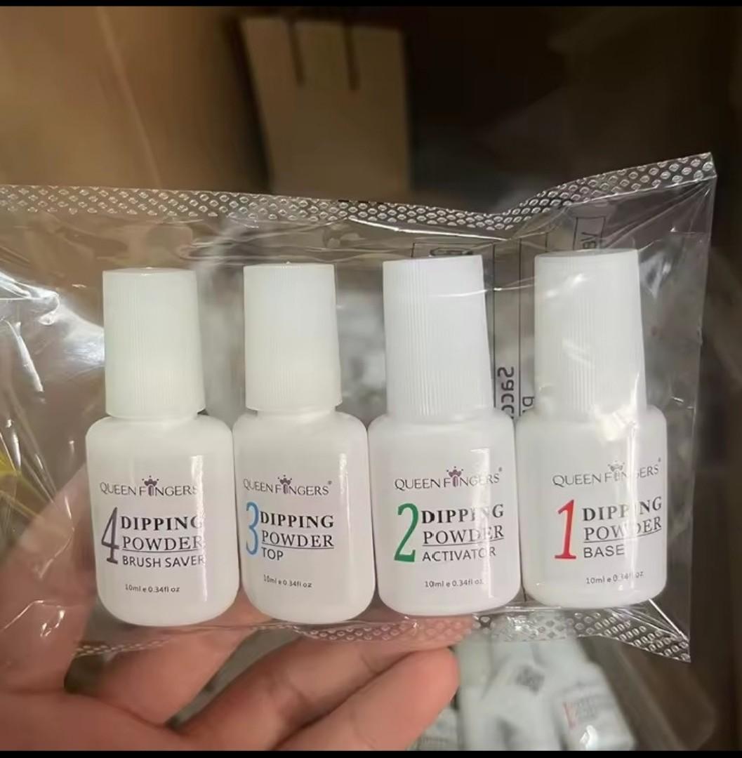 4-in-1 DIP NAIL LIQUID SET – BASE, ACTIVATOR, TOP COAT & BRUSH SAVER (COMPLETE DIP POWDER SYSTEM)