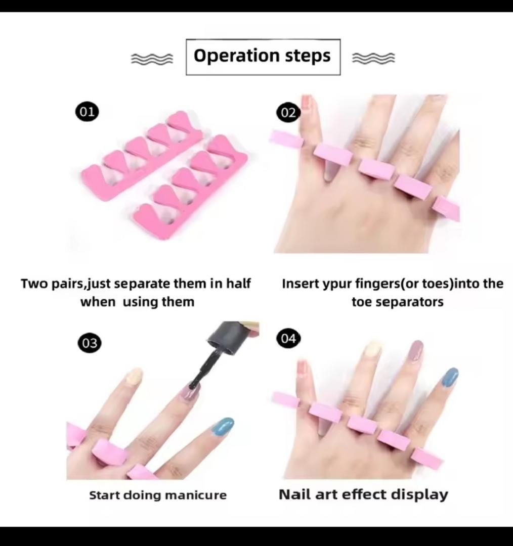 Toe and Finger Separators – Soft Foam Spacers for Manicure & Pedicure Nail Polish Application – Salon & Home Nail Care Tools Kenya