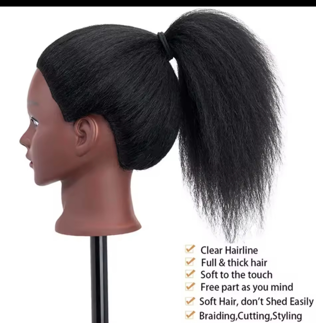 100% Human Hair Female Mannequin Training Head with Long Natural Hair – Cosmetology Practice Dummy for Braiding, Styling, Cutting & Hairdressing Students