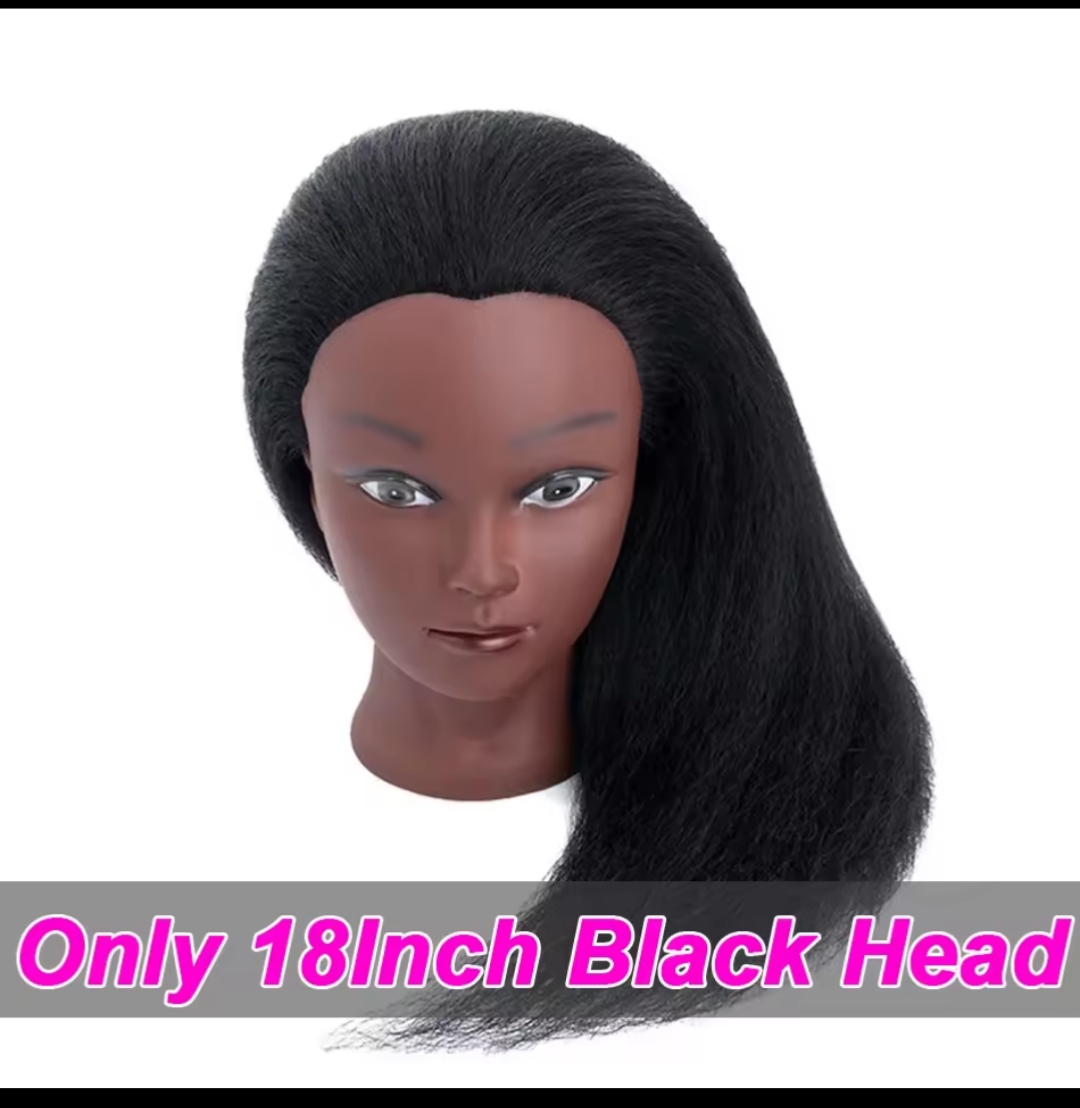 100% Human Hair Female Mannequin Training Head with Long Natural Hair – Cosmetology Practice Dummy for Braiding, Styling, Cutting & Hairdressing Students