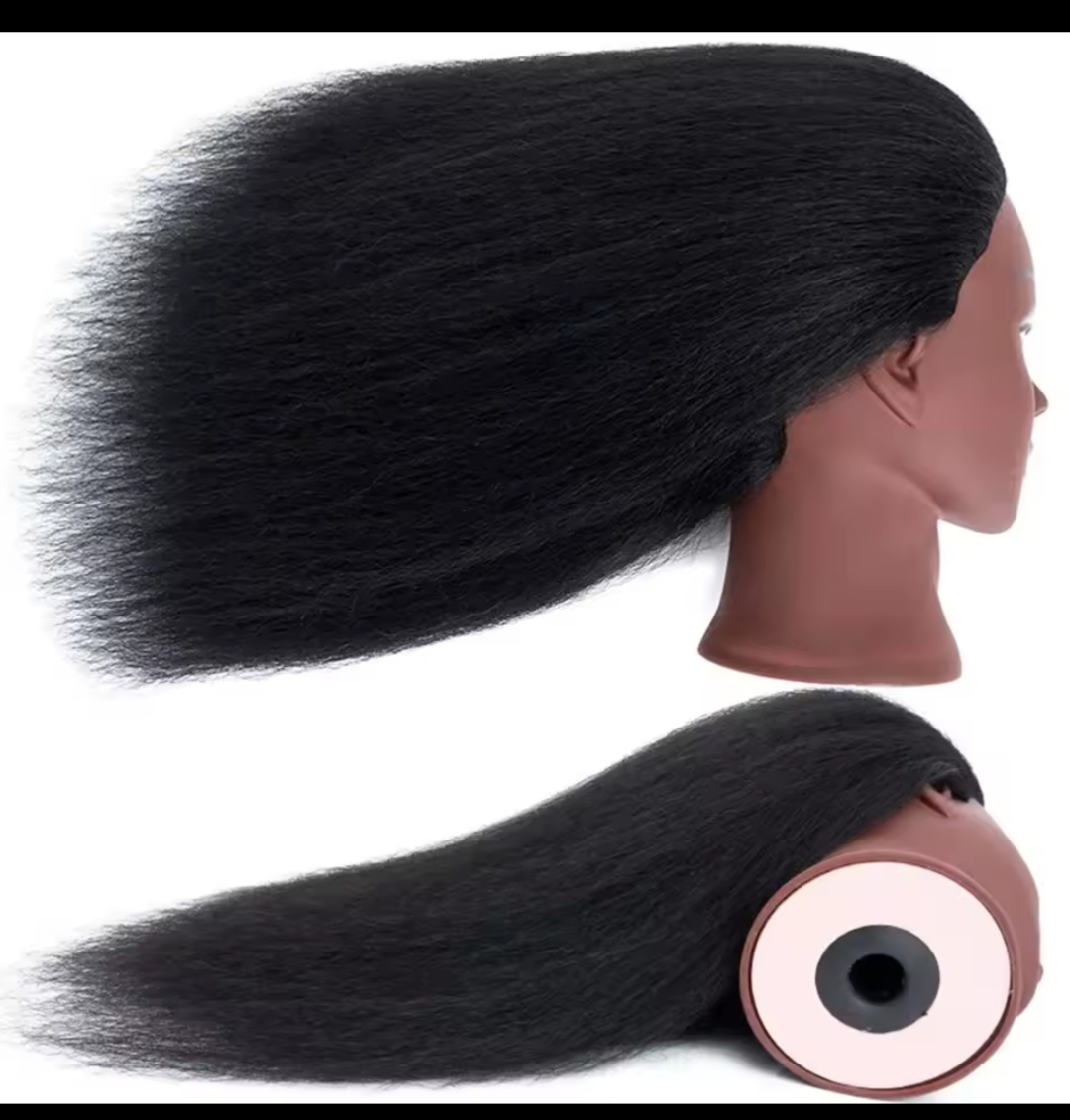 100% Human Hair Female Mannequin Training Head with Long Natural Hair – Cosmetology Practice Dummy for Braiding, Styling, Cutting & Hairdressing Students