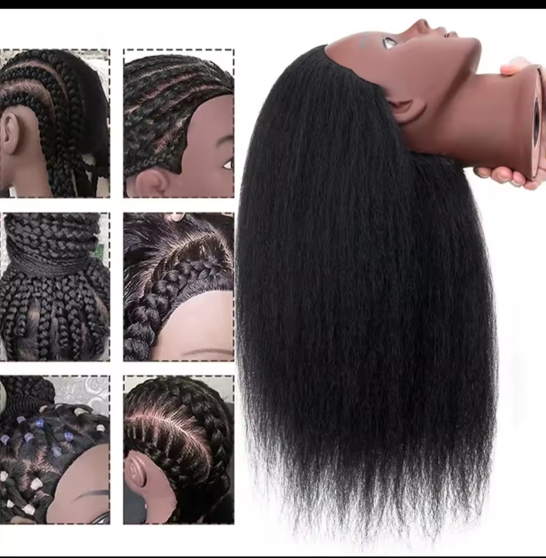 100% Human Hair Female Mannequin Training Head with Long Natural Hair – Cosmetology Practice Dummy for Braiding, Styling, Cutting & Hairdressing Students