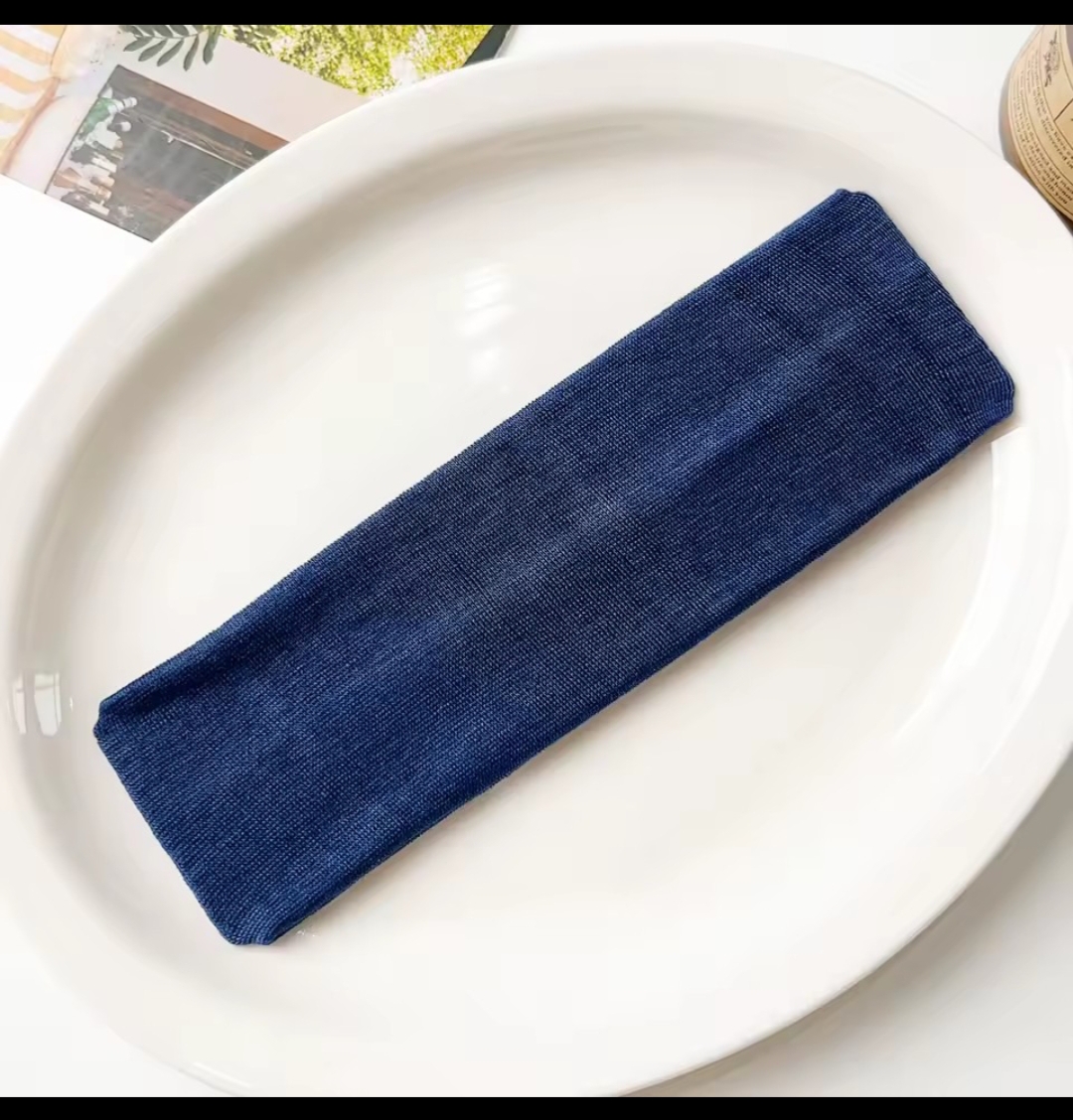 Stretchy Plain Headbands for Women & Girls – Soft Elastic Hair Bands, Wide Fabric Head Wrap, Sports Yoga Workout Hair Accessories, Solid Color Fashion Headband