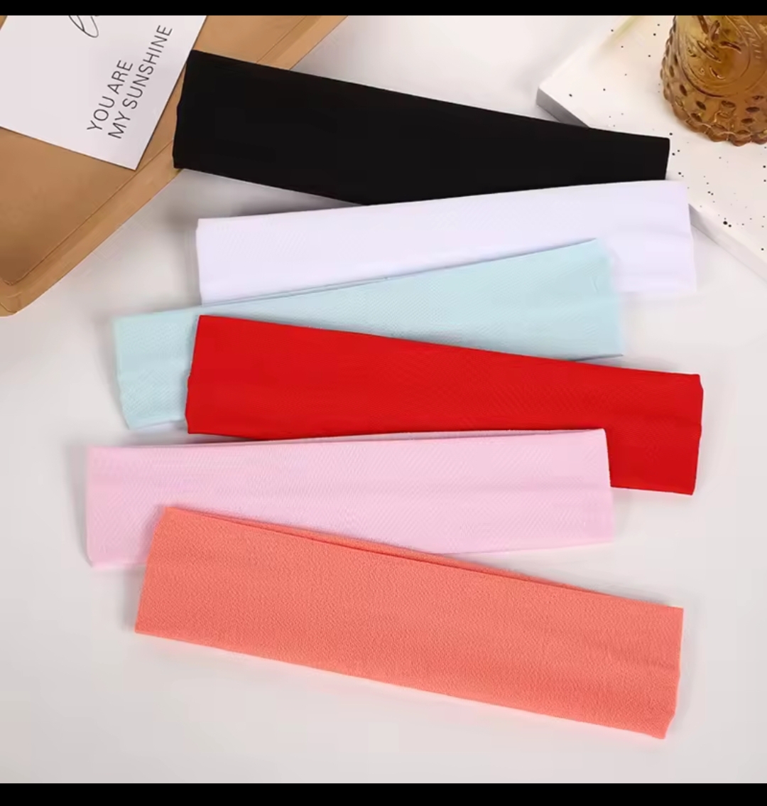 Stretchy Plain Headbands for Women & Girls – Soft Elastic Hair Bands, Wide Fabric Head Wrap, Sports Yoga Workout Hair Accessories, Solid Color Fashion Headband