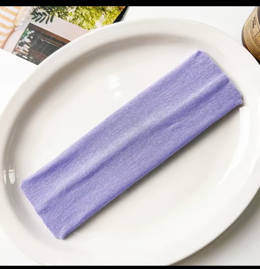 Stretchy Plain Headbands for Women & Girls – Soft Elastic Hair Bands, Wide Fabric Head Wrap, Sports Yoga Workout Hair Accessories, Solid Color Fashion Headband