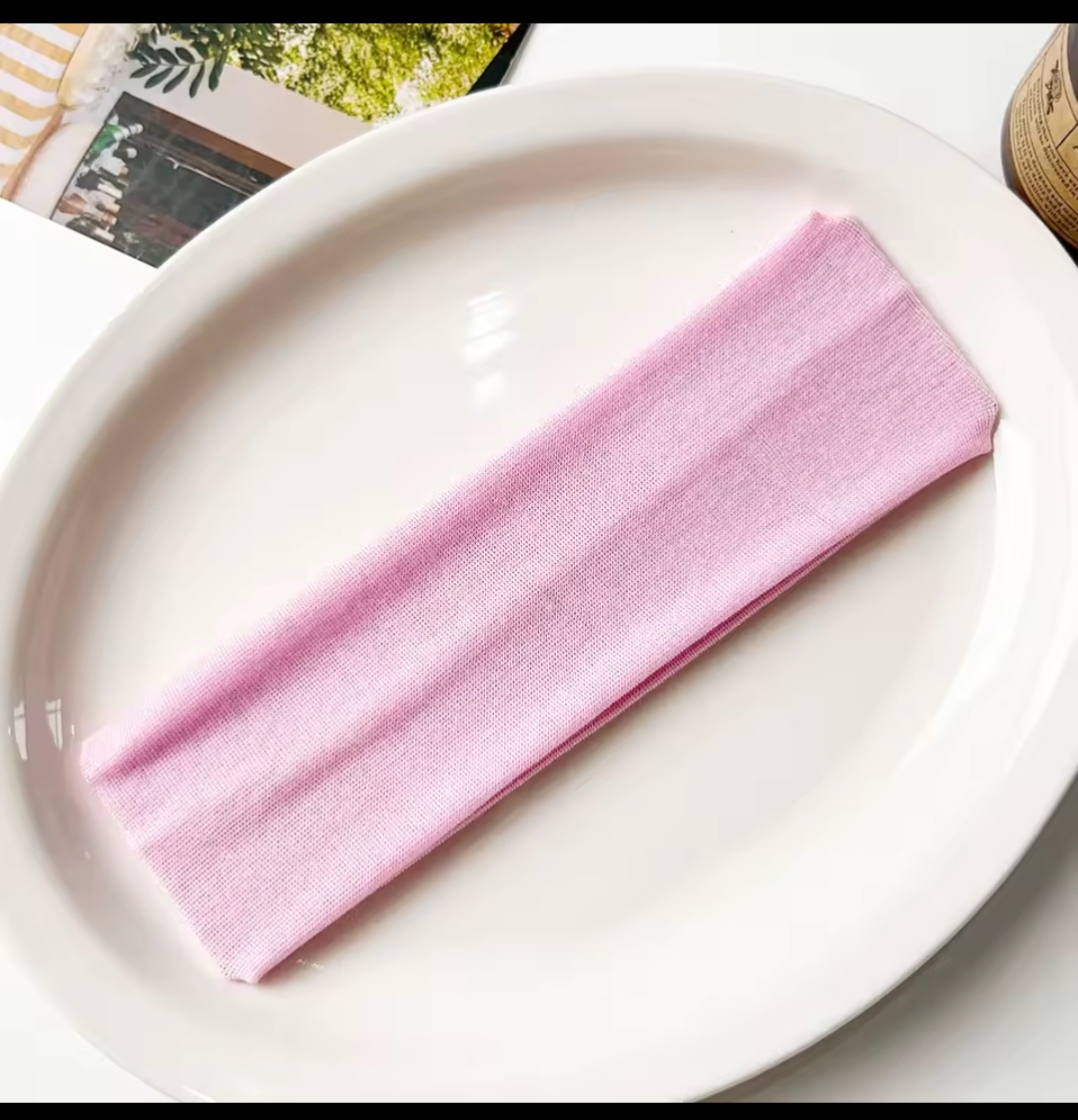 Stretchy Plain Headbands for Women & Girls – Soft Elastic Hair Bands, Wide Fabric Head Wrap, Sports Yoga Workout Hair Accessories, Solid Color Fashion Headband