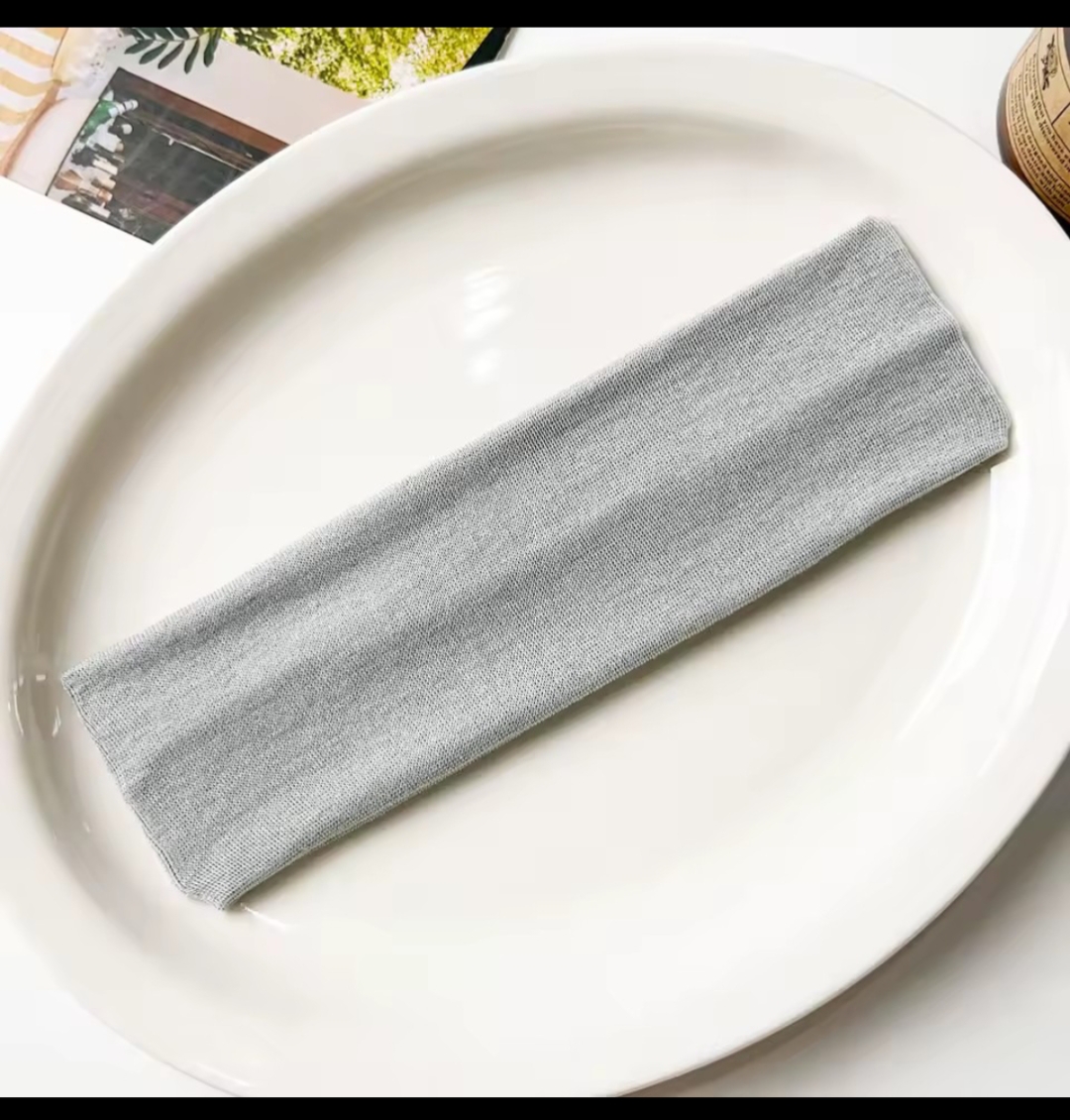 Stretchy Plain Headbands for Women & Girls – Soft Elastic Hair Bands, Wide Fabric Head Wrap, Sports Yoga Workout Hair Accessories, Solid Color Fashion Headband