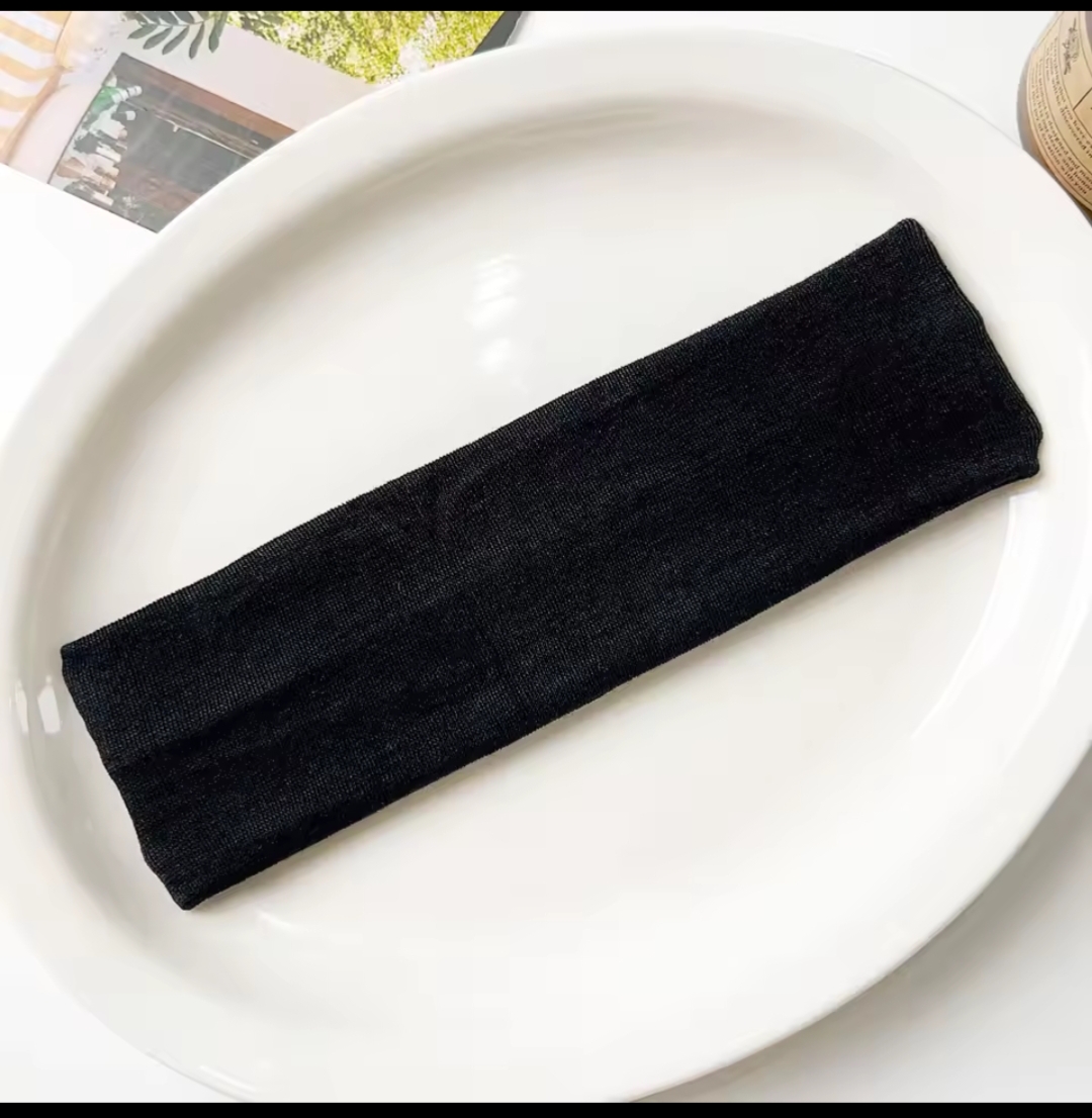 Stretchy Plain Headbands for Women & Girls – Soft Elastic Hair Bands, Wide Fabric Head Wrap, Sports Yoga Workout Hair Accessories, Solid Color Fashion Headband