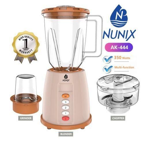 Nunix Blender 3 In 1 With Grinder And Food Chopper  1.5L  350W AK-444 1Year Warranty