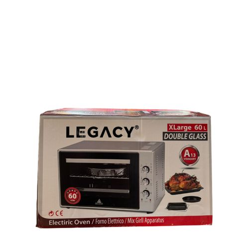 Legacy Oven 60L Black And Stainless Steel With Silver Handle