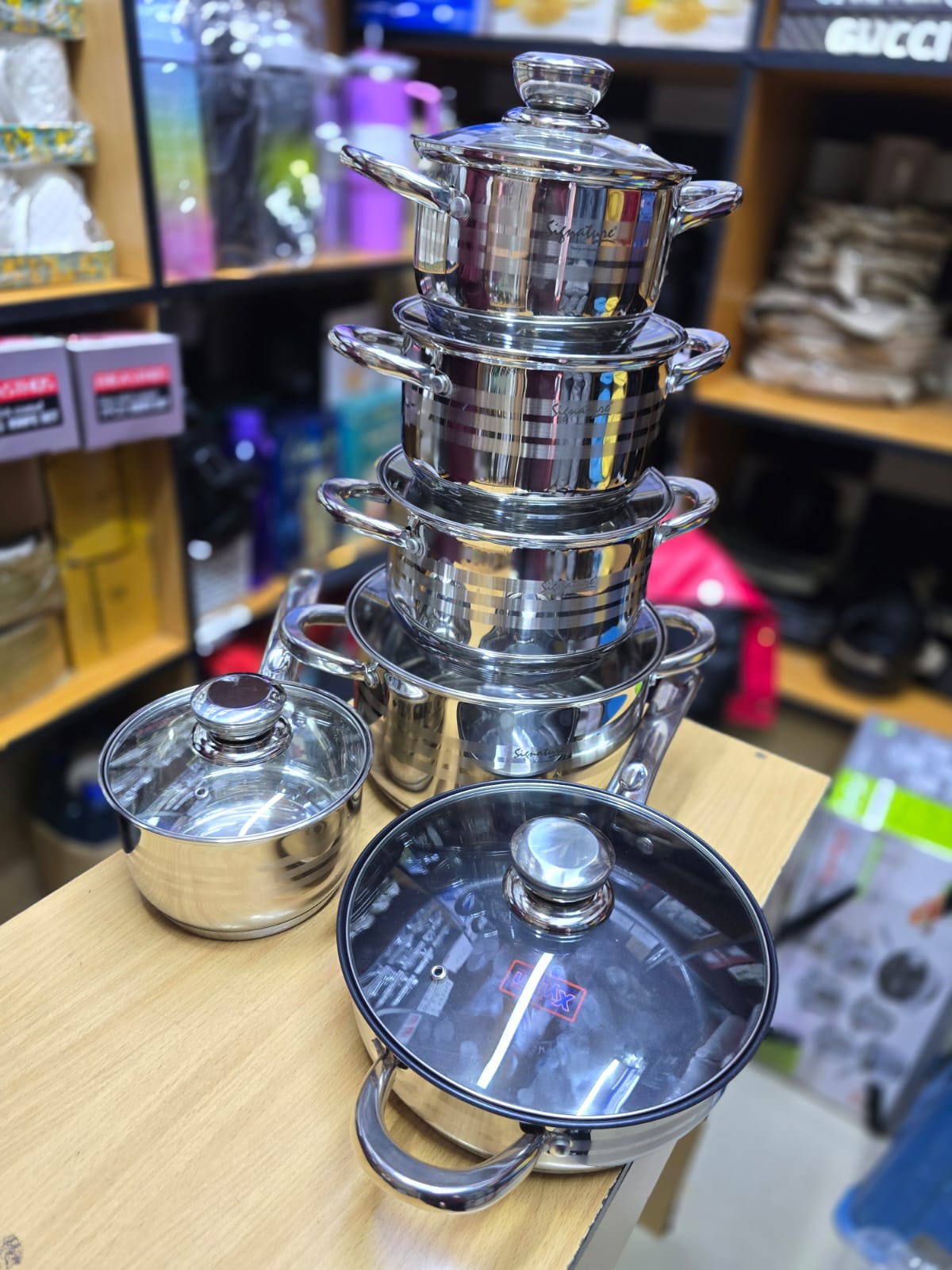 Signature 12 PCs Induction Base Stainless Steel Cookware set with Lids ST-12