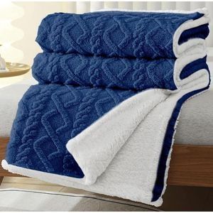 6x6 Fleece Woolen Blanket Wool, Thick Fabric Throw Blanket Bedcover.