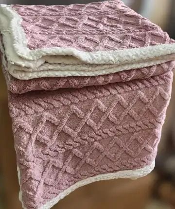 6x6 Fleece Woolen Blanket Wool, Thick Fabric Throw Blanket Bedcover.