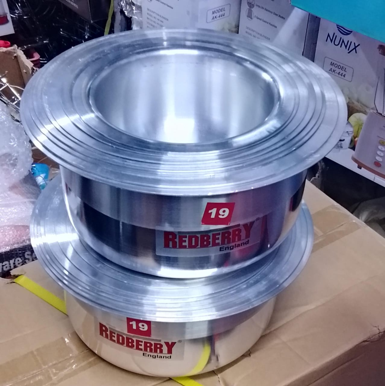 Redberry 8pcs from size 12 to 19 Premier Range of Aluminium Cooking Pots Set Stainless steel Sufurias