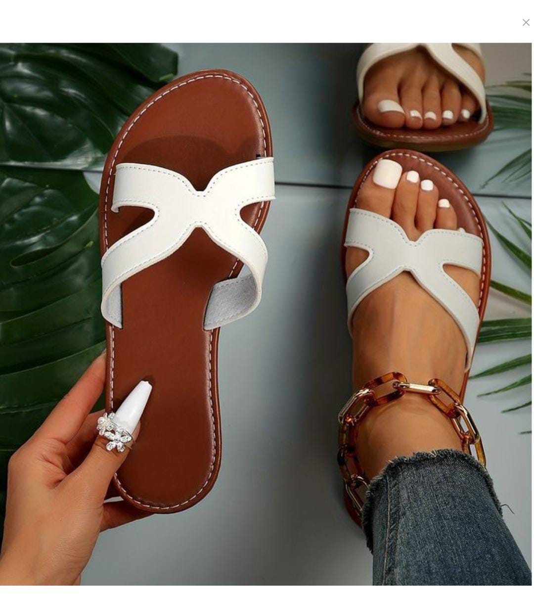 Women's Shoes Sandals Leather ladies Flats Sandals New Flat-soled ladies Sandals Large Size Women Shoes Flat Sandals Retro Girls Simple Open Shoes for Ladies