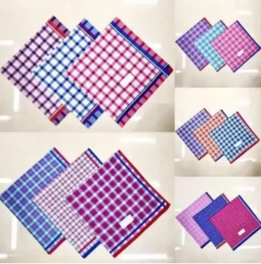 Generic 6 pieces cotton Unisex handkerchiefs, 100% Cotton Asorted as picture