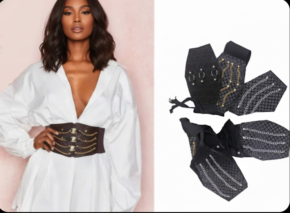 INS style Elastic Wide Corset Belts For Women Waist Belt Female Dress Waistband Big Stretch Belts Corset Belt Wide Elastic Tied Waspie Belts Lace-up Leather Waist Belts