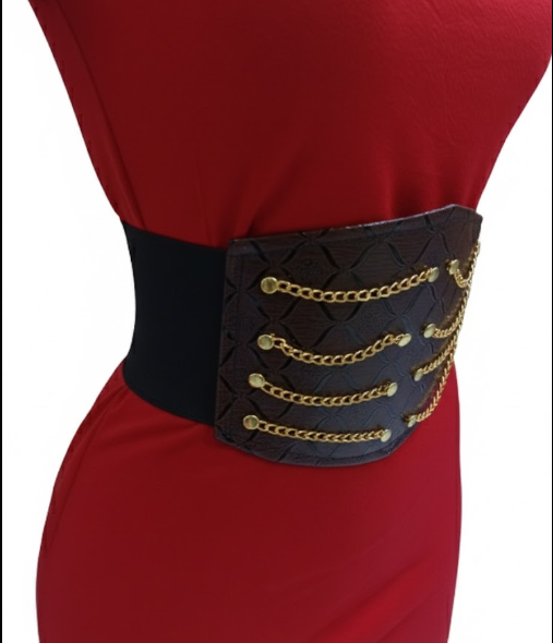 INS style Elastic Wide Corset Belts For Women Waist Belt Female Dress Waistband Big Stretch Belts Corset Belt Wide Elastic Tied Waspie Belts Lace-up Leather Waist Belts