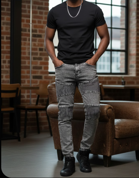 1Pc Fashion Men's Denim Jeans Trouser Fashion Jeans Comfortable Casual and Formal Men's Trouser Pants