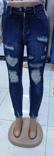 Fashion Ladies Rugged Jeans Trousers-casual Wear