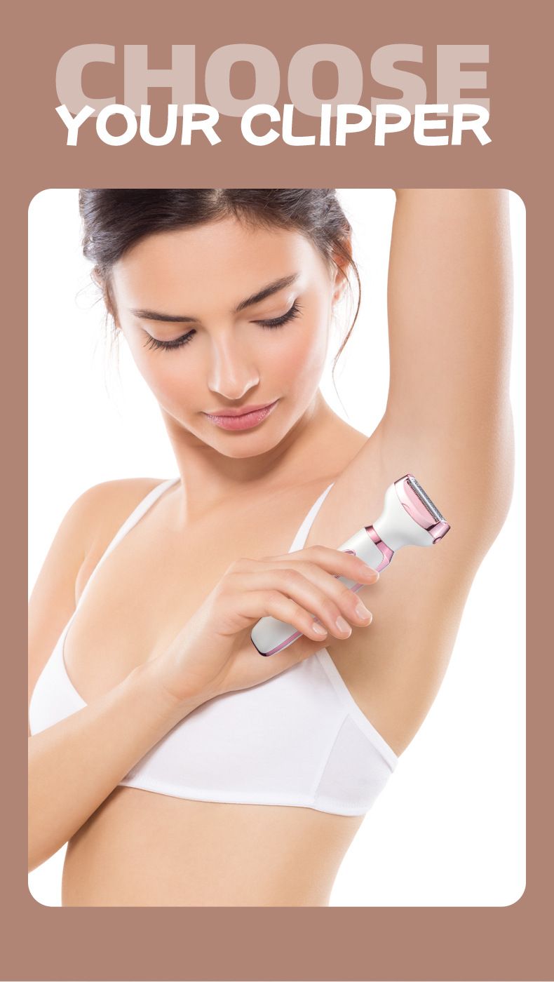 New 4-in-1 women's shaver USB rechargeable hair removal device Armpit hair removal Leg hair removal pubic hair removal Electric hair removal device